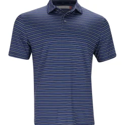 Ben Hogan BirdsEye Printed Stripe Shirt Polo Short Sleeve Golf Apparel