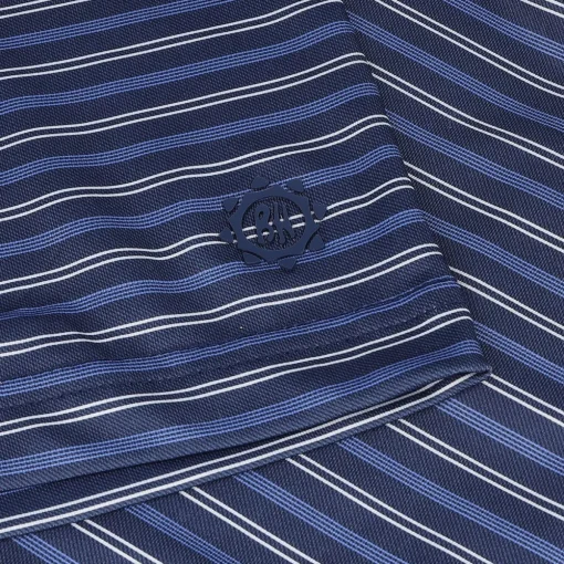 Ben Hogan BirdsEye Printed Stripe Shirt Polo Short Sleeve Golf Apparel