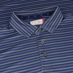 Ben Hogan BirdsEye Printed Stripe Shirt Polo Short Sleeve Golf Apparel