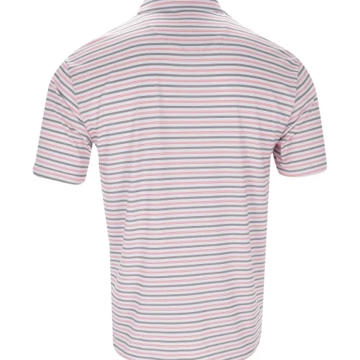 Ben Hogan BirdsEye Printed Stripe Shirt Polo Short Sleeve Golf Apparel