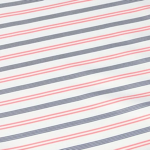 Ben Hogan BirdsEye Printed Stripe Shirt Polo Short Sleeve Golf Apparel