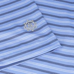 Ben Hogan BirdsEye Printed Stripe Shirt Polo Short Sleeve Golf Apparel