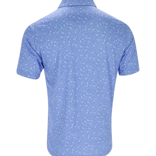 Ben Hogan Heather Golf Club Print Shirt Polo Short Sleeve Golf Apparel