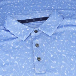 Ben Hogan Heather Golf Club Print Shirt Polo Short Sleeve Golf Apparel