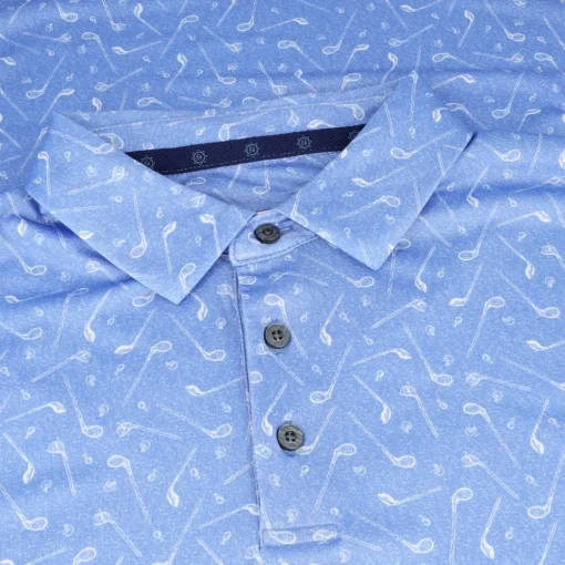 Ben Hogan Heather Golf Club Print Shirt Polo Short Sleeve Golf Apparel