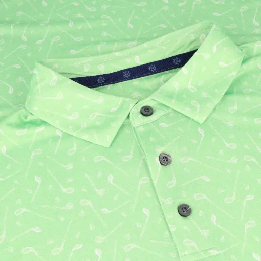 Ben Hogan Heather Golf Club Print Shirt Polo Short Sleeve Golf Apparel