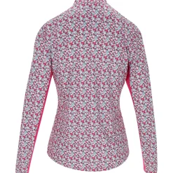 Ben Hogan Mini Floral Sun Protection Shirt Polo Long Sleeve Golf Apparel