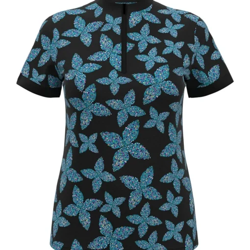 Ben Hogan Pixel Floral Shirt Polo Short Sleeve Golf Apparel