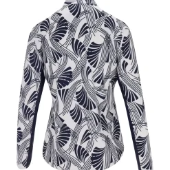 Ben Hogan Printed Leaf Sun Protection Shirt Polo Long Sleeve Golf Apparel