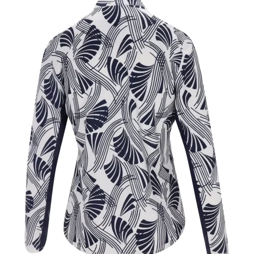 Ben Hogan Printed Leaf Sun Protection Shirt Polo Long Sleeve Golf Apparel