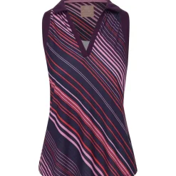 Ben Hogan SL Energy Stripe Printed W/ Mesh Piecing Shirt Polo Short Sleeve Golf Apparel