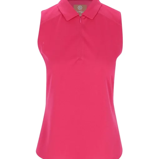 Ben Hogan SL Ventilation Solid Zip Shirt Polo Short Sleeve Golf Apparel