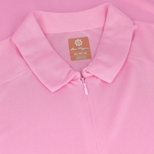 Ben Hogan SL Ventilation Solid Zip Shirt Polo Short Sleeve Golf Apparel