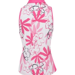 Ben Hogan Sleeveless Blossom Printed Shirt Polo Short Sleeve Golf Apparel