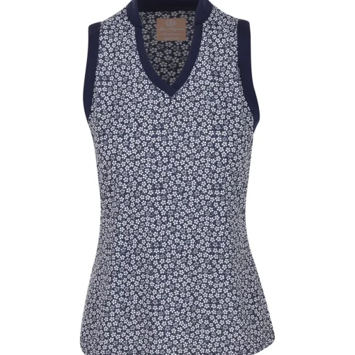 Ben Hogan Sleeveless Essential Floral Shirt Polo Short Sleeve Golf Apparel