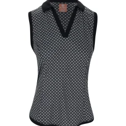 Ben Hogan Sleeveless Lattice Geo Shirt Polo Short Sleeve Golf Apparel