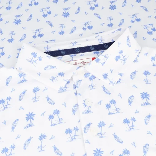 Ben Hogan Tropical Golf Print Shirt Polo Short Sleeve Golf Apparel