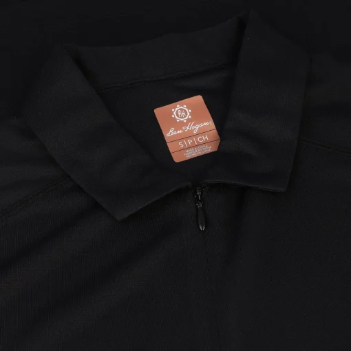 Ben Hogan Ventilation Solid Zip Shirt Polo Short Sleeve Golf Apparel