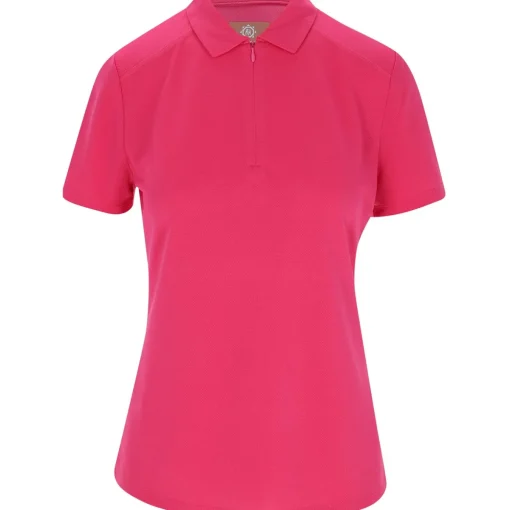 Ben Hogan Ventilation Solid Zip Shirt Polo Short Sleeve Golf Apparel