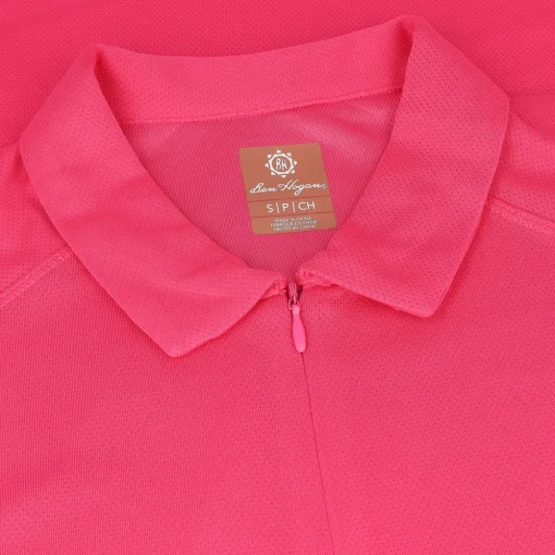 Ben Hogan Ventilation Solid Zip Shirt Polo Short Sleeve Golf Apparel