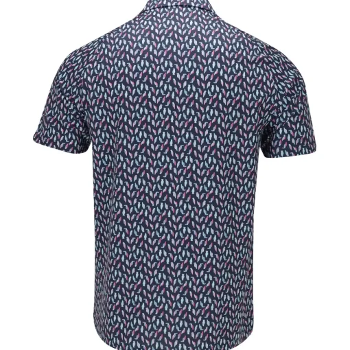 Callaway All Over Birdie/Eagle Print Shirt Polo Short Sleeve Golf Apparel