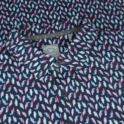 Callaway All Over Birdie/Eagle Print Shirt Polo Short Sleeve Golf Apparel