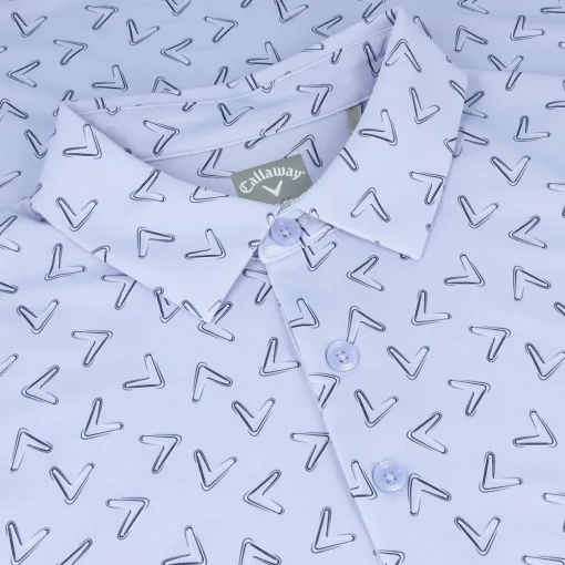 Callaway All Over Large Chevron Print Shirt Polo Short Sleeve Golf Apparel