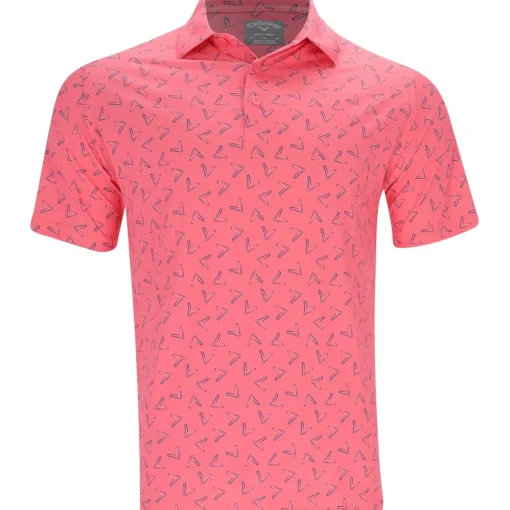 Callaway All Over Large Chevron Print Shirt Polo Short Sleeve Golf Apparel