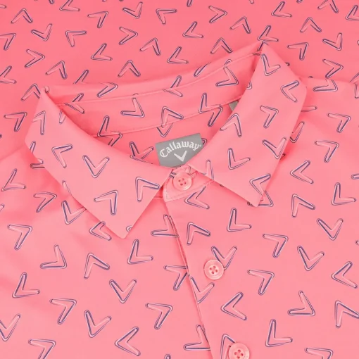 Callaway All Over Large Chevron Print Shirt Polo Short Sleeve Golf Apparel
