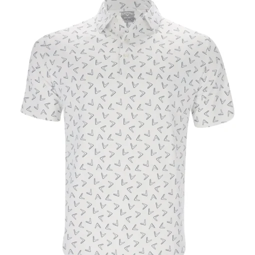 Callaway All Over Large Chevron Print Shirt Polo Short Sleeve Golf Apparel