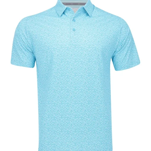 Callaway All Over Micro Floral Print Shirt Polo Short Sleeve Golf Apparel