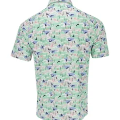 Callaway All-Over Abstract Coastal Print Shirt Polo Short Sleeve Golf Apparel