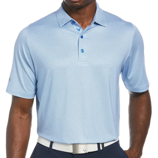 Callaway All-Over Chevron Foulard Print Shirt Polo Short Sleeve Golf Apparel