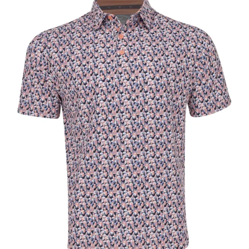 Callaway All-Over Trademark Abstract Shirt Polo Short Sleeve Golf Apparel