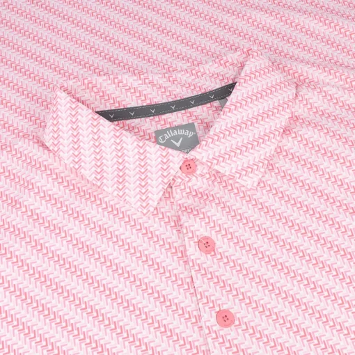 Callaway Chevron Twill Print Shirt Polo Short Sleeve Golf Apparel