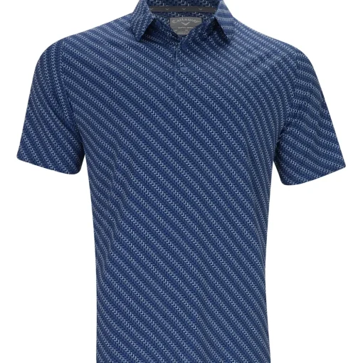 Callaway Chevron Twill Print Shirt Polo Short Sleeve Golf Apparel