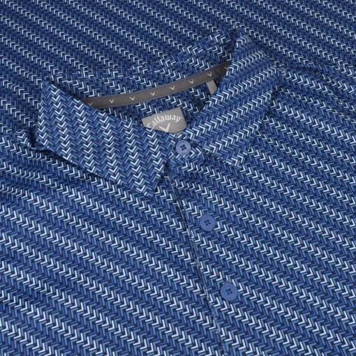 Callaway Chevron Twill Print Shirt Polo Short Sleeve Golf Apparel