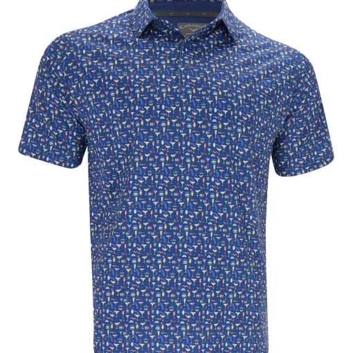 Callaway Cocktail Print Shirt Polo Short Sleeve Golf Apparel