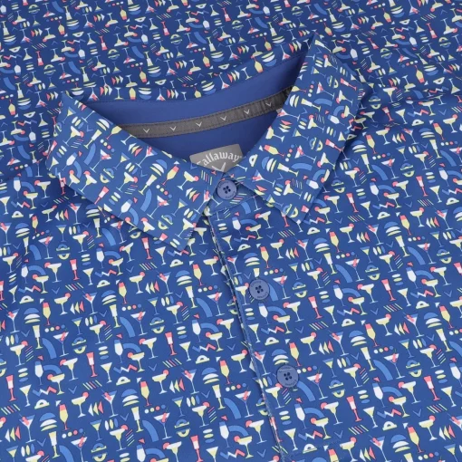 Callaway Cocktail Print Shirt Polo Short Sleeve Golf Apparel