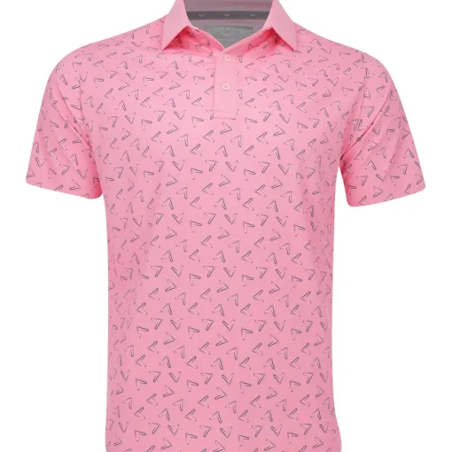 Callaway Painted Chev Trademark Print Shirt Polo Short Sleeve Golf Apparel