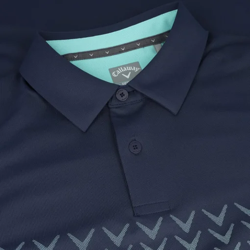 Callaway Printed Trademark Chev Colorblock Shirt Polo Short Sleeve Golf Apparel