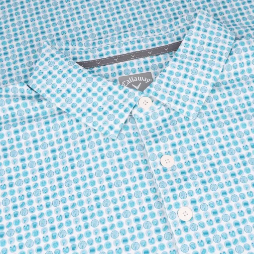 Callaway 18th Hole Food Print Shirt Polo Short Sleeve Golf Apparel
