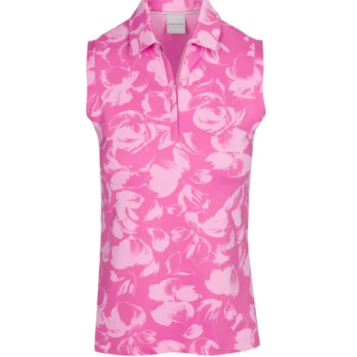 Dunning Aubrey Jersey Performance Sleeveless Zip Shirt Polo Short Sleeve Golf Apparel