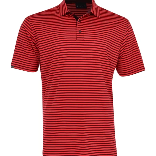 Dunning Buckhaven Ventilated Stripe Performance Shirt Polo Short Sleeve Golf Apparel
