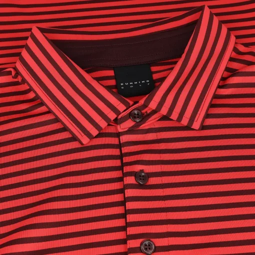 Dunning Buckhaven Ventilated Stripe Performance Shirt Polo Short Sleeve Golf Apparel