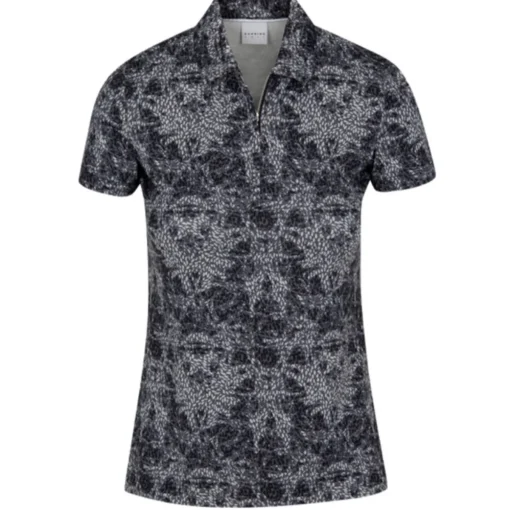 Dunning Chloe Jersey Performance Zip Shirt Polo Short Sleeve Golf Apparel