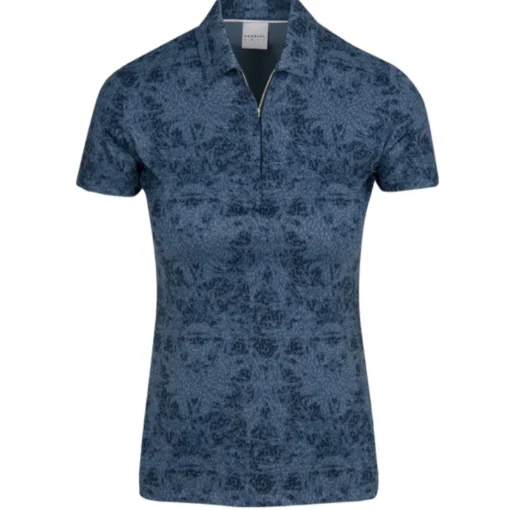 Dunning Chloe Jersey Performance Zip Shirt Polo Short Sleeve Golf Apparel
