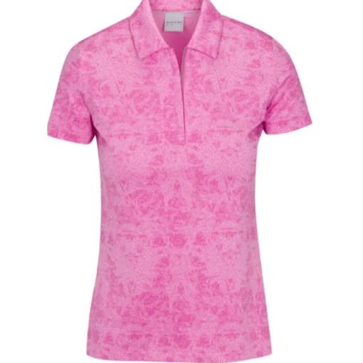 Dunning Chloe Jersey Performance Zip Shirt Polo Short Sleeve Golf Apparel