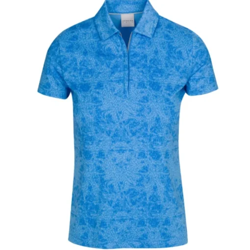Dunning Chloe Jersey Performance Zip Shirt Polo Short Sleeve Golf Apparel