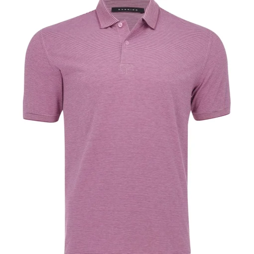 Dunning Fairlane COOLMAX Striped Cotton Shirt Polo Short Sleeve Golf Apparel